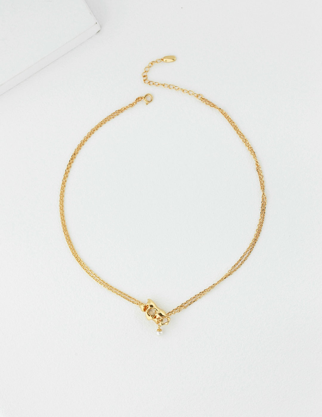 Gray Moonstone Pearl Necklace(D0306)