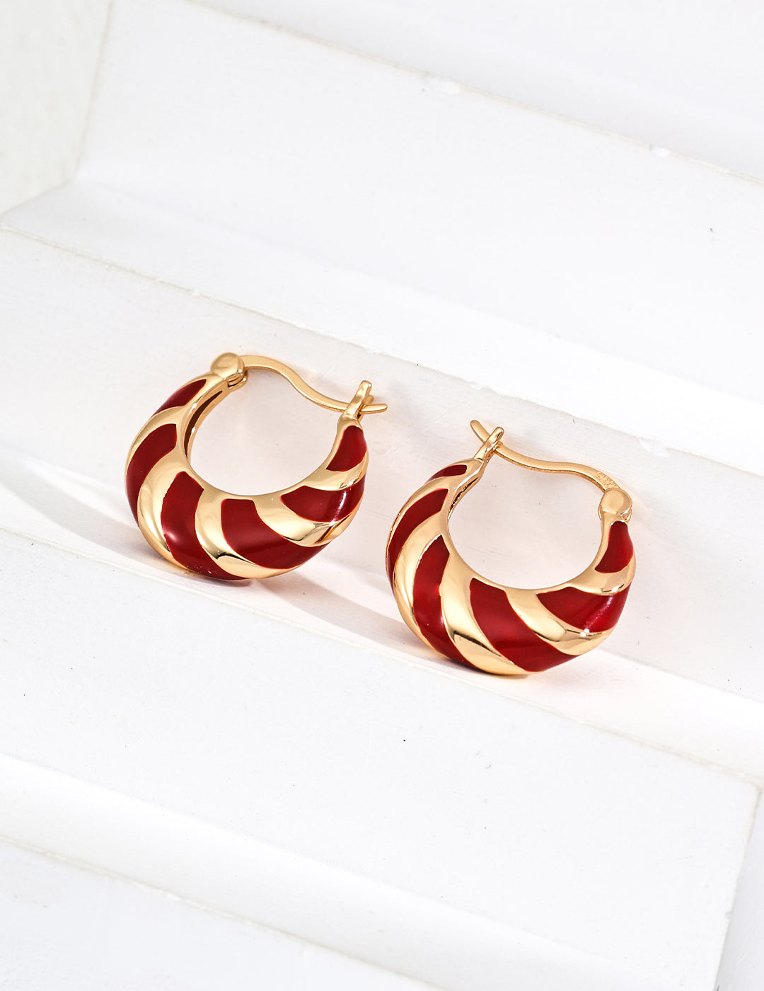 Red Drip Glaze Earrings(E01286-2)