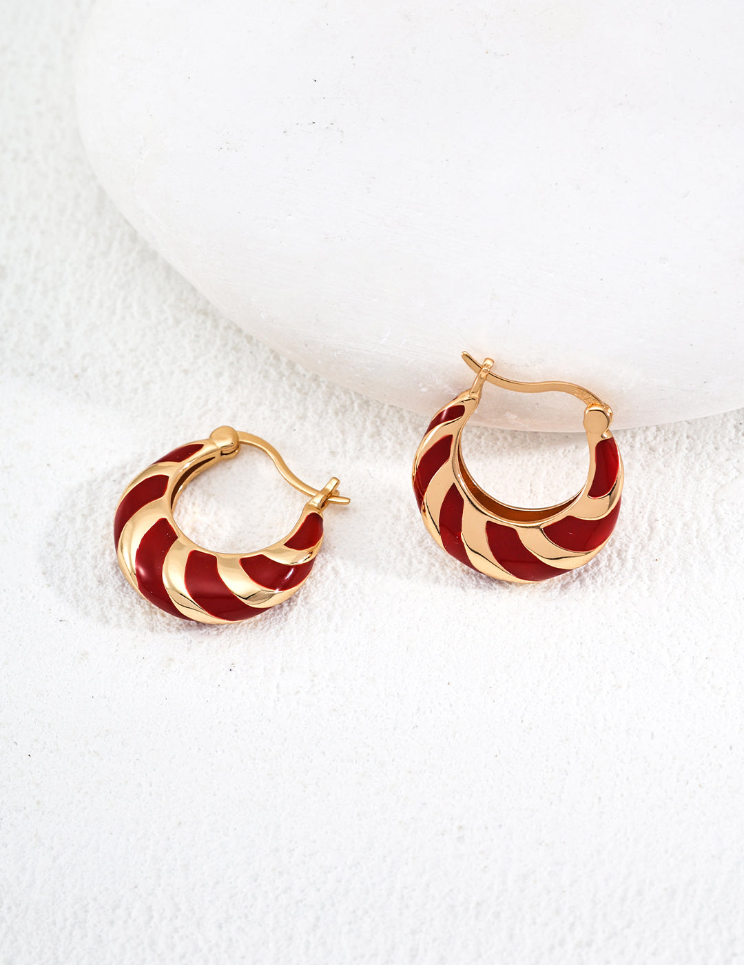 Red Drip Glaze Earrings(E01286-2)