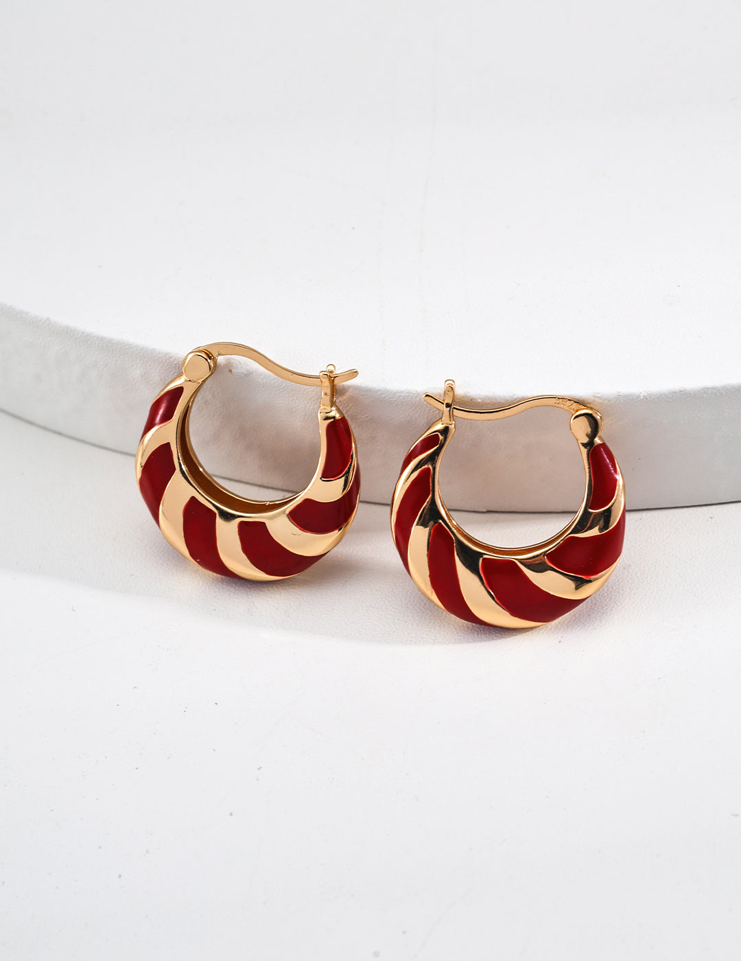 Red Drip Glaze Earrings(E01286-2)