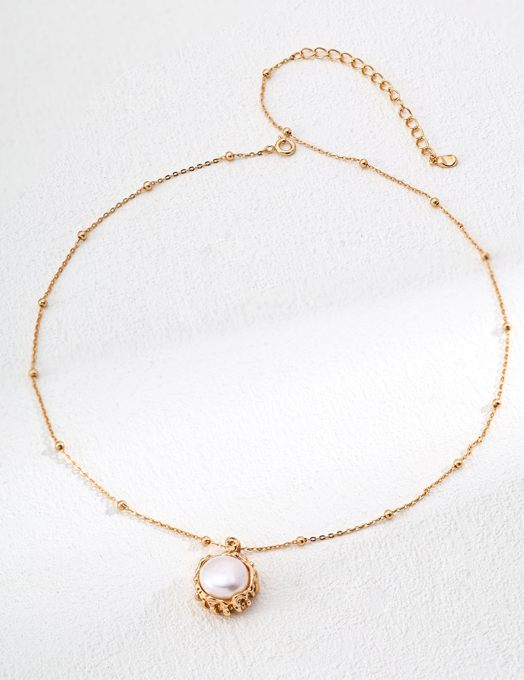 Simple Natural Pearl Pendant Necklace（D0611）