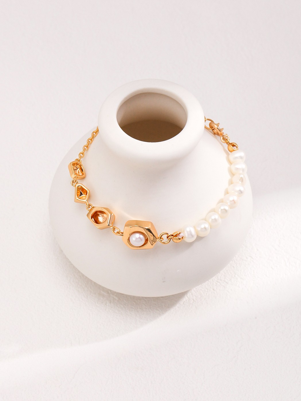 Fashion Natural Pearl Bracelet Vintage gold /White gold (SL0101)