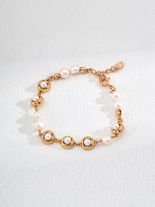 Fashion Fatural Pearl Bracelet Vintage gold /White gold (SL0128)