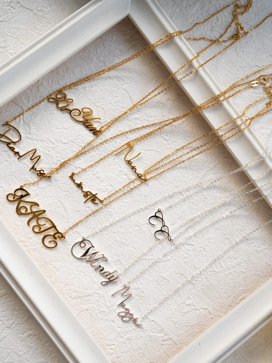 925 Silver Plated 18K gold Customized Letter Necklace