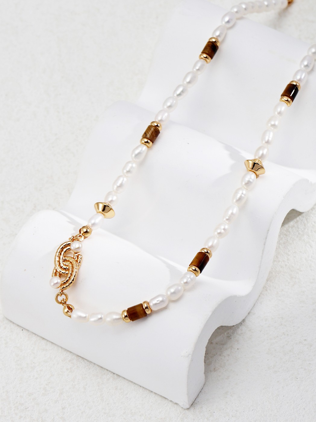 Tiger Eye Stone Necklace (D0485-2)