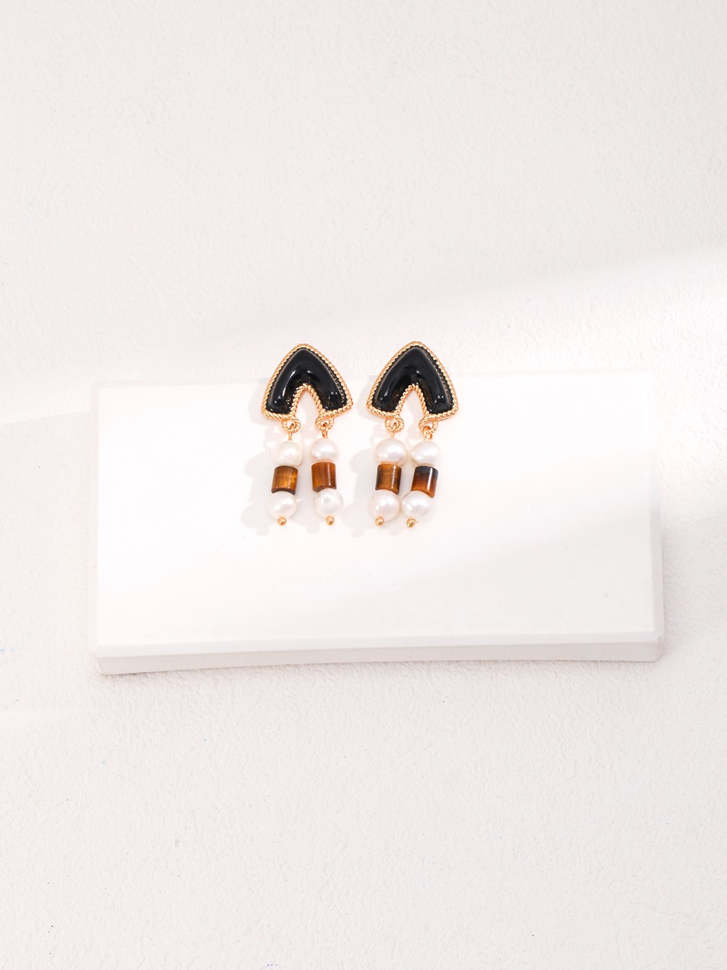 Tiger Eye Drop Glaze Earrings(E01073)