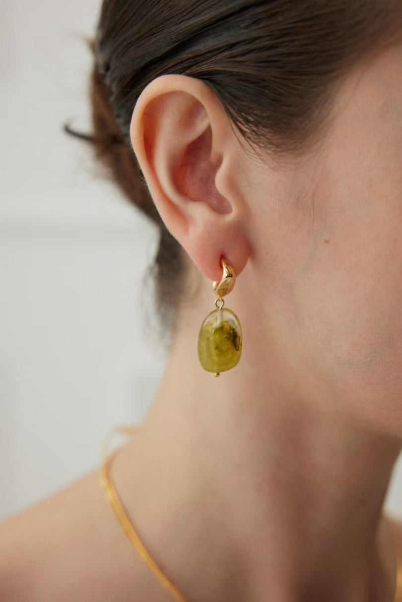 Creole Earrings (stone resin) (E01118)